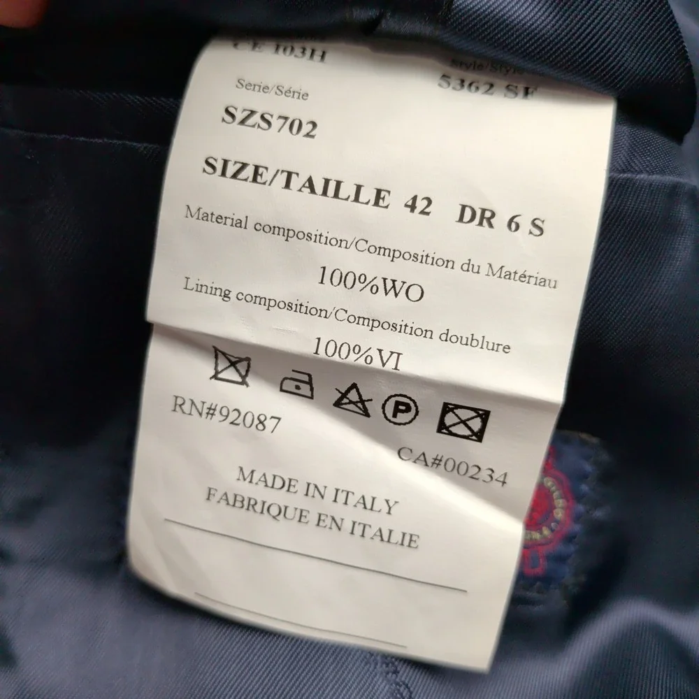 Saks Fifth Avenue Ermenegildo Zegna Traveller 42R Blue Wool Blazer Sport Coat